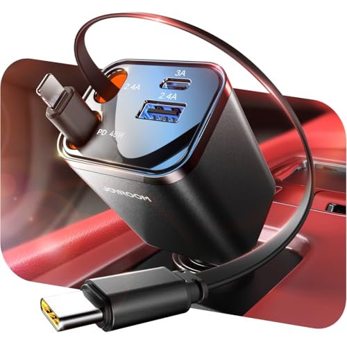 【4-IN-1】 JOYROOM 84W Einziehbares Zigarettenanzünder USB C
