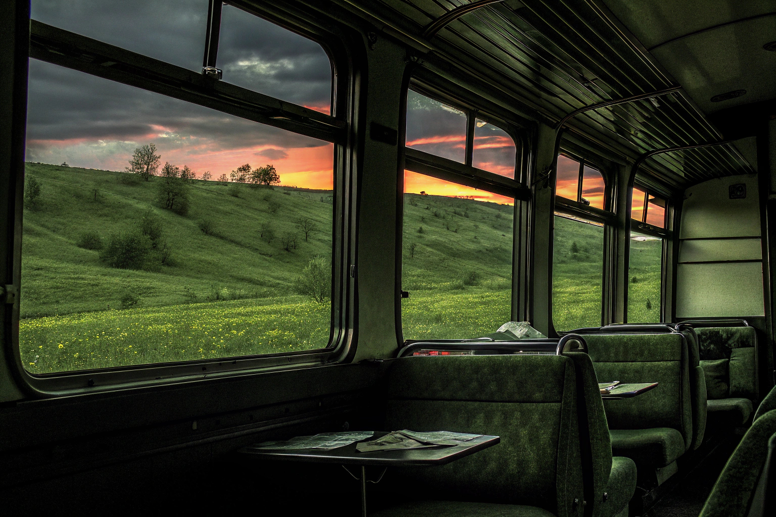 Aussicht aus einem Autoreisezug