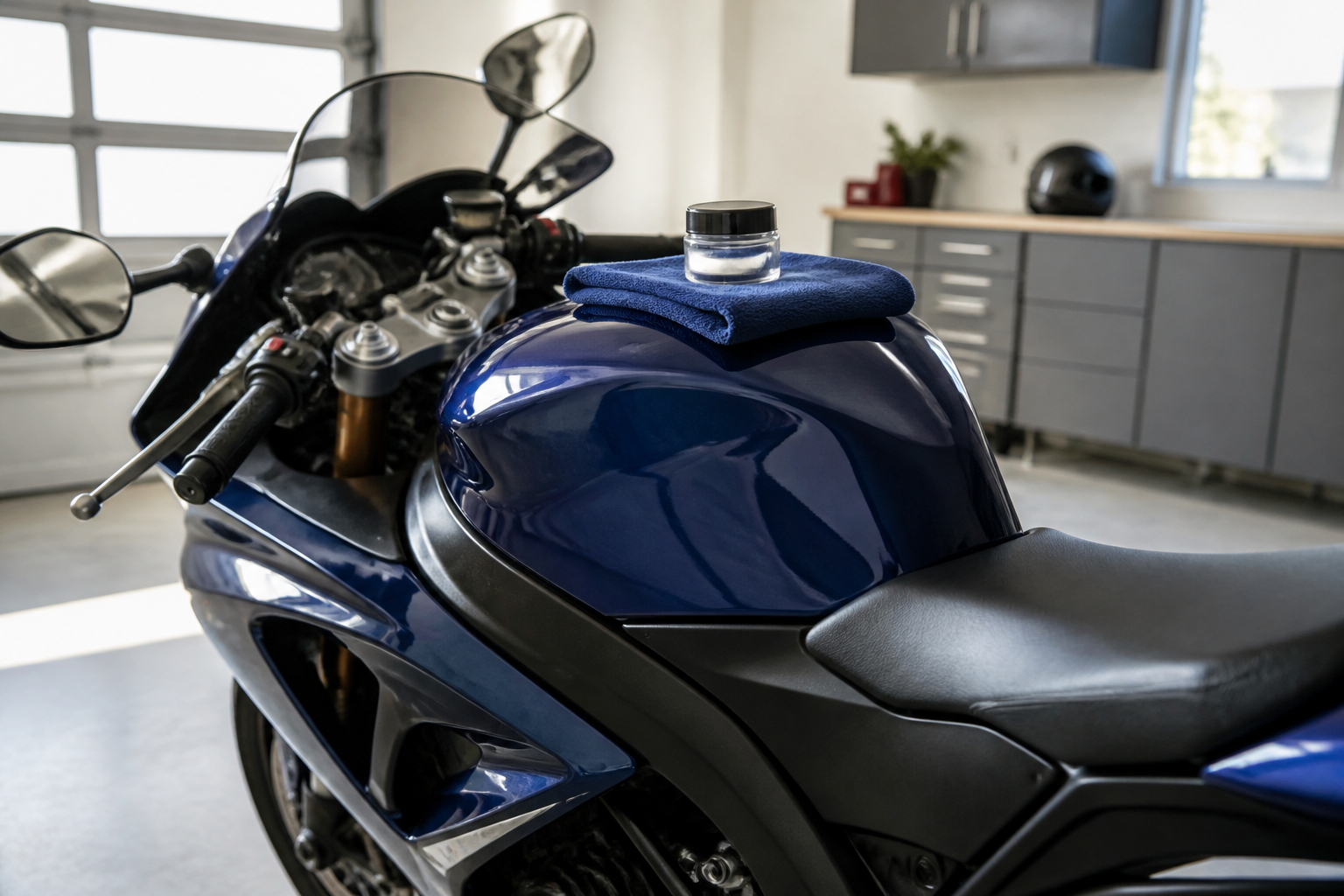 Motorradlack im Winter mit Wachs schützen