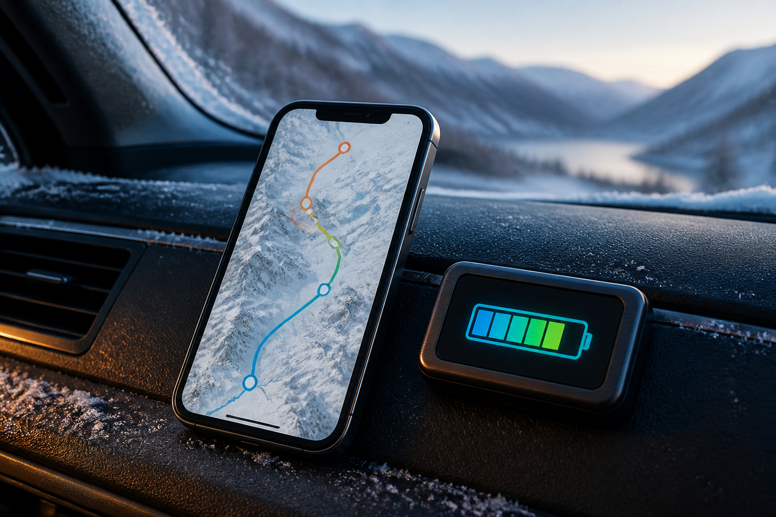Winterliche Reichweitenplanung für ein Elektroauto mit Ladestationen