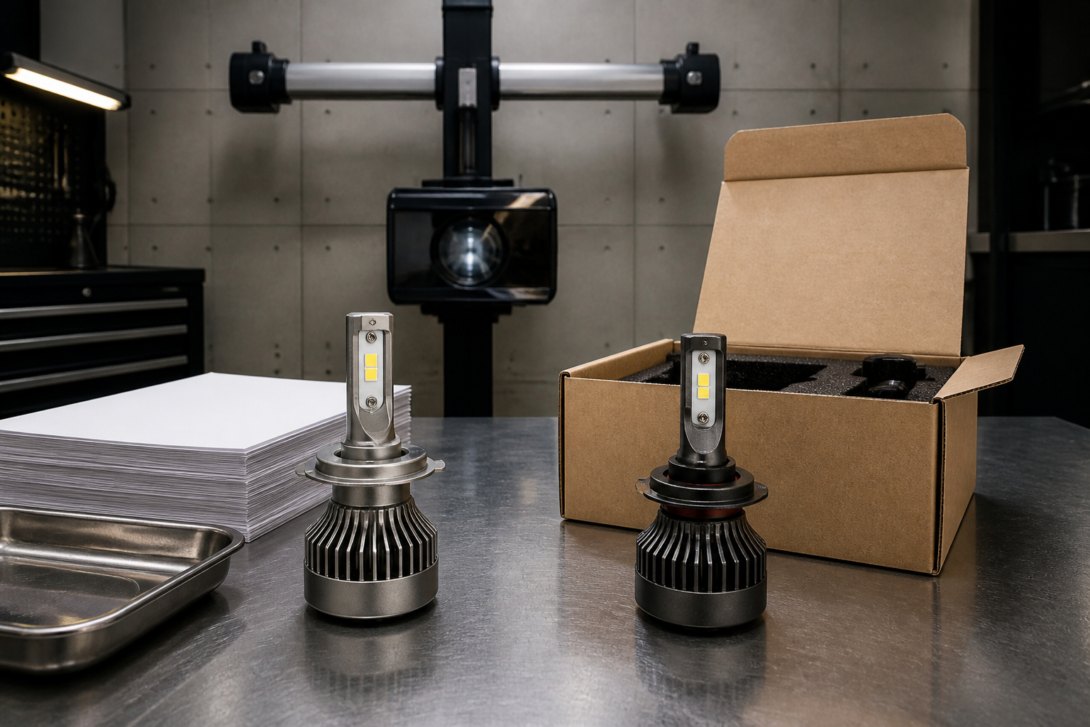 Zulässige H7 LED Nachrüstung und Prüfung in der Werkstatt