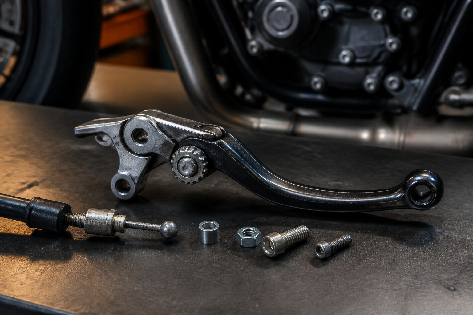 Montage und Prüfung eines verstellbaren Motorrad Kupplungshebels
