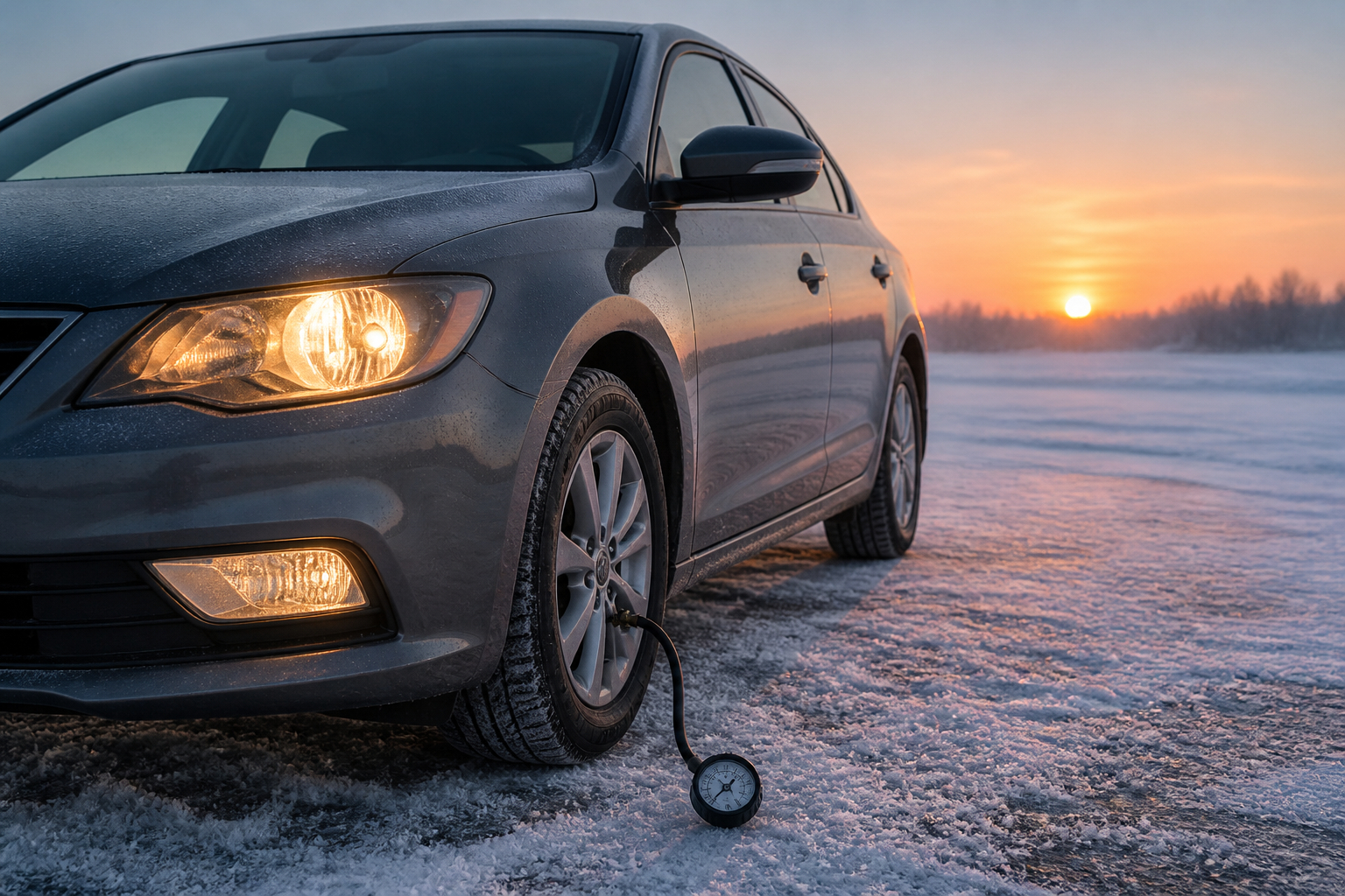 Auto vor dem Winter mit Reifen- und Lichtkontrolle