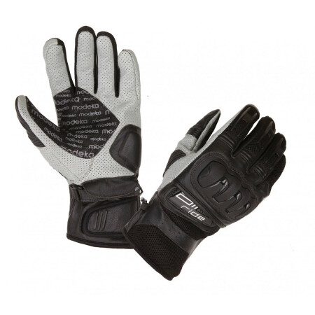 schwarz grau Modeka RACING PRO sportliche Herren Motorradhandschuhe Leder schwarz grau Modeka RACING PRO sportliche Herren Motorradhandschuhe Leder